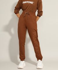 Calca-Jogger-de-Moletom-com-Cordao-e-Bolsos-Cintura-Super-Alta-Pantone-Marrom-9985816-Marrom_2
