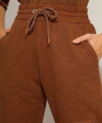 Calca-Jogger-de-Moletom-com-Cordao-e-Bolsos-Cintura-Super-Alta-Pantone-Marrom-9985816-Marrom_5