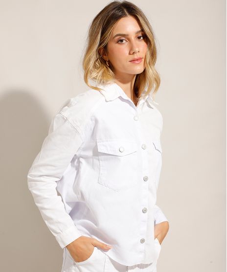 Camisa-de-Sarja-Manga-Longa-com-Bolsos-e-Barra-a-Fio-Off-White-9993774-Off_White_1