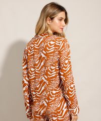 Camisa-de-Pijama-em-Viscose-Estampada-Animal-Print-Manga-Longa-com-Botoes-Mostarda-9954382-Mostarda_2