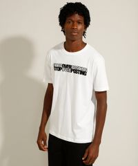 Camiseta-de-Algodao--Stop-Overposting--Flocada-Manga-Curta-Gola-Careca-Branca-9981272-Branco_5
