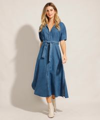 Vestido-Chemise-Jeans-Midi-com-Faixa-de-Amarrar-e-Manga-Curta-Azul-Medio-9992006-Azul_Medio_3