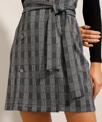 Vestido-Envelope-Curto-Estampado-Xadrez-com-Faixa-de-Amarrar-Cinza-9985272-Cinza_4
