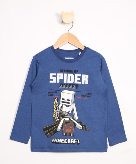 Camiseta-Infantil-Spider-Jockey-Minecraft-Manga-Longa-Gola-Careca-Azul-9988701-Azul_1 Camiseta-Infantil-Spider-Jockey-Minecraft-Manga-Longa-Gola-Careca-Azul-9988701-Azul_1