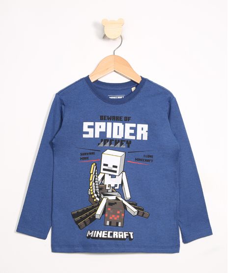Camiseta-Infantil-Spider-Jockey-Minecraft-Manga-Longa-Gola-Careca-Azul-9988701-Azul_1