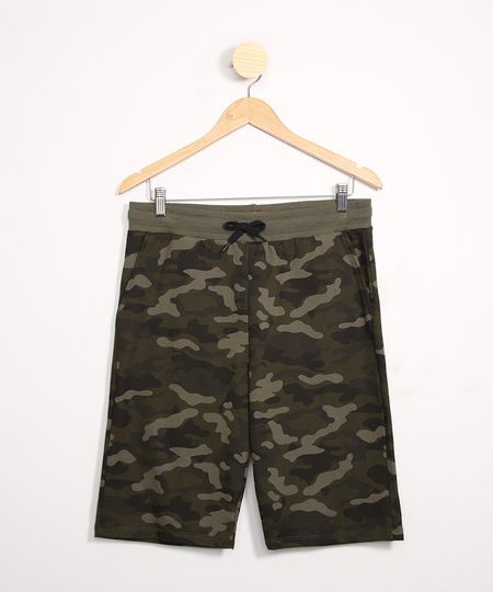 Bermuda-Juvenil-de-Moletom-Camuflada-Reta-Verde-Militar-9979951-Verde_Militar_1