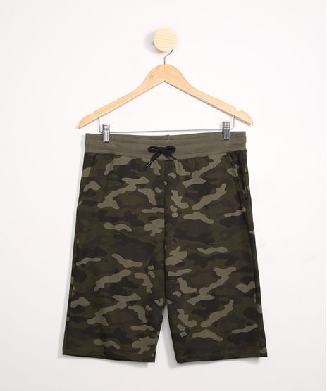 Bermuda-Juvenil-de-Moletom-Camuflada-Reta-Verde-Militar-9979951-Verde_Militar_1
