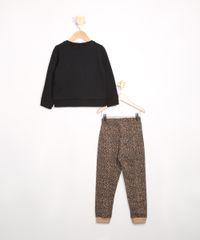 Conjunto-Infantil-de-Moletom-Minnie-Blusao-Preto---Calca-Jogger-Estampada-Animal-Print-de-Onca-Bege-9980035-Bege_3