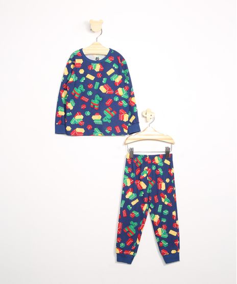 Pijama-Infantil-Estampado-de-Blocos-Manga-Longa-Gola-Careca-Brandili-Azul-Escuro-9984185-Azul_Escuro_1