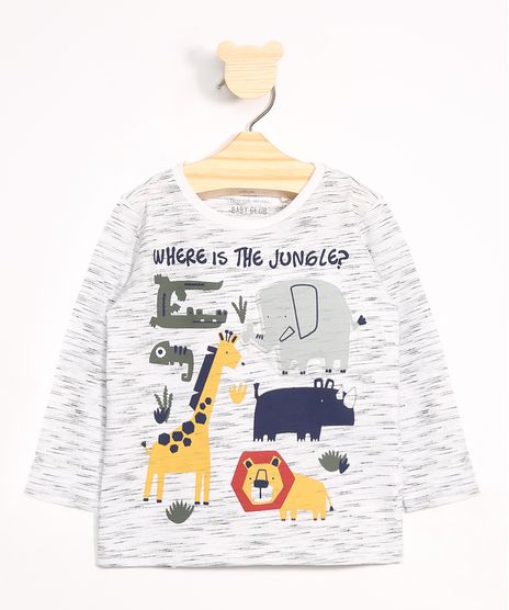 Camiseta-Infantil--Where-is-the-Jungle---Manga-Longa-Gola-Careca-Off-White-9977374-Off_White_1