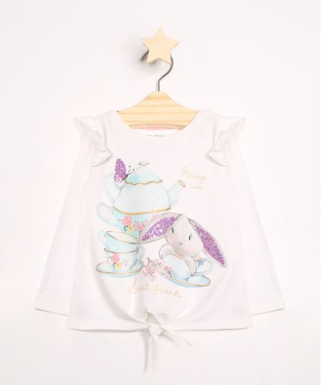 Blusa-Infantil-Coelhinho-com-Glitter-Manga-Longa-Decote-Redondo-Off-White-9986144-Off_White_1