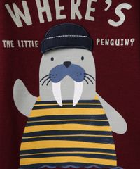 Camiseta-Infantil-Foca--Where-s-the-Little-Pinguim---Manga-Longa-Gola-Careca-Vinho-9977366-Vinho_2