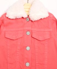 Jaqueta-Infantil-de-Sarja-com-Bolsos-Gola-Esporte-com-Pelo-Coral-9987736-Coral_3