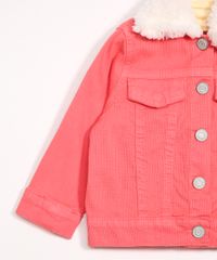 Jaqueta-Infantil-de-Sarja-com-Bolsos-Gola-Esporte-com-Pelo-Coral-9987736-Coral_4