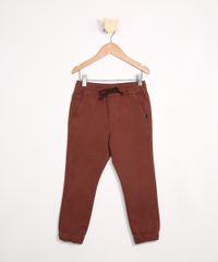 Calca-Infantil-Jogger-de-Sarja-com-Bolsos-Marrom-9988261-Marrom_1