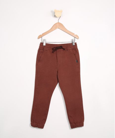 Calca-Infantil-Jogger-de-Sarja-com-Bolsos-Marrom-9988261-Marrom_1