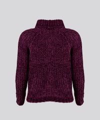 Sueter-Feminino-Gola-Alta-em-Trico-de-Chenille-Manga-Longa-Roxo-8891761-Roxo_5