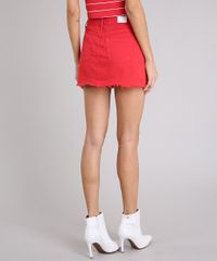 Saia-Feminina-em-Sarja-Curta-Vermelha-9209350-Vermelho_2
