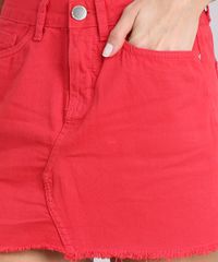 Saia-Feminina-em-Sarja-Curta-Vermelha-9209350-Vermelho_4