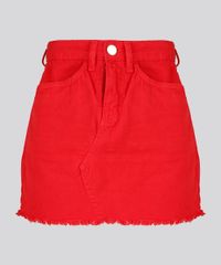 Saia-Feminina-em-Sarja-Curta-Vermelha-9209350-Vermelho_5