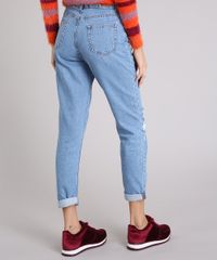 Calca-Jeans-Feminina-Mom-com-Rasgos-e-Cadarco-Azul-Claro-9113399-Azul_Claro_2