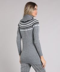Sueter-Feminino-Gola-Alta-em-Trico-com-Estampa-Etnica-Cinza-Mescla-8886728-Cinza_Mescla_2