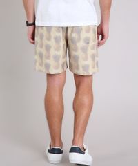 Bermuda-Masculina-Estampada-de-Abacaxis-com-Bolsos-Amarela-9200751-Amarelo_2