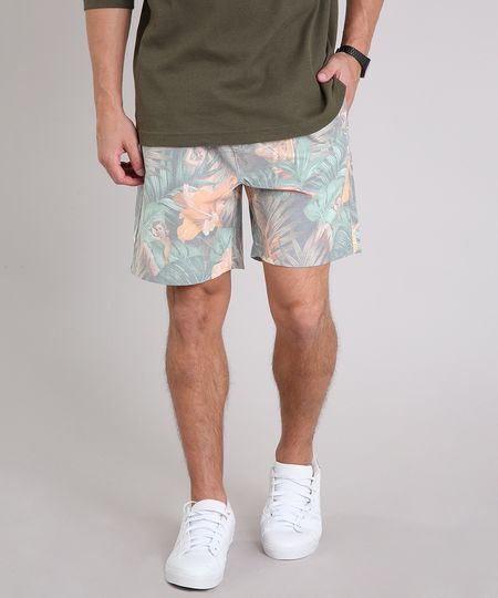 Bermuda-Masculina-Estampada-Floral-com-Bolsos-Cinza-9200752-Cinza_1 Bermuda-Masculina-Estampada-Floral-com-Bolsos-Cinza-9200752-Cinza_1
