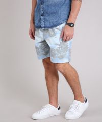Bermuda-Masculina-Estampada-de-Coqueiros-com-Bolsos-Azul-9200753-Azul_1