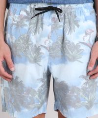 Bermuda-Masculina-Estampada-de-Coqueiros-com-Bolsos-Azul-9200753-Azul_4