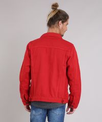 Jaqueta-Masculina-Trucker-de-Sarja-com-Puidos-Vermelha-9166449-Vermelho_2