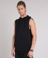Regata-Masculina-Longa-com-Bolso-e-Capuz-em-Moletom-Preta-9194378-Preto_1