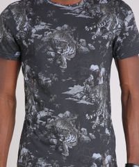 Camiseta-Masculina-Slim-Fit-Estampada-de-Tigres-Manga-Curta-Gola-Careca-Preta-9164488-Preto_4