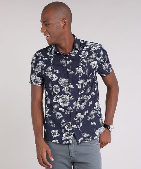 Camisa-Masculina-Estampada-Floral-Manga-Curta-Azul-Marinho-9170815-Azul_Marinho_1 Camisa-Masculina-Estampada-Floral-Manga-Curta-Azul-Marinho-9170815-Azul_Marinho_1