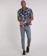 Camisa-Masculina-Estampada-Floral-Manga-Curta-Azul-Marinho-9170815-Azul_Marinho_3