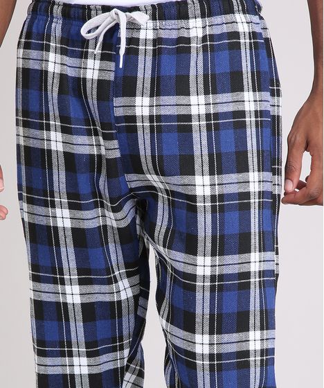 calça de pijama xadrez