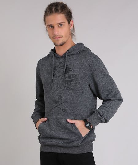 Blusao-Masculino-em-Moletom-com-Estampa-de-Aguia-e-Capuz-Manga-Longa-Cinza-Mescla-Escuro-8894593-Cinza_Mescla_Escuro_1