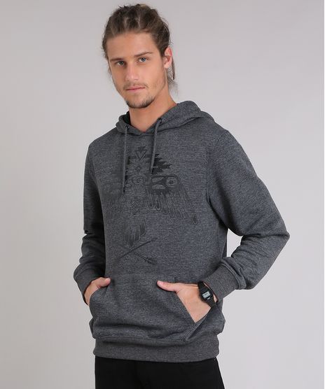 Blusao-Masculino-em-Moletom-com-Estampa-de-Aguia-e-Capuz-Manga-Longa-Cinza-Mescla-Escuro-8894593-Cinza_Mescla_Escuro_1