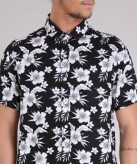 Camisa-Masculina-Estampada-Floral-Manga-Curta-Preta-9180322-Preto_4