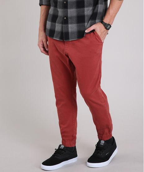 Calca-Masculina-Jogger-com-Bolsos--Vermelha-9187207-Vermelho_1