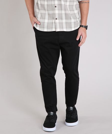 Calca-Masculina-Jogger-com-Bolsos--Preta-9187207-Preto_1