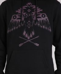Blusao-Masculino-em-Moletom-com-Estampa-de-Aguia-e-Capuz-Manga-Longa-Preto-8894593-Preto_4