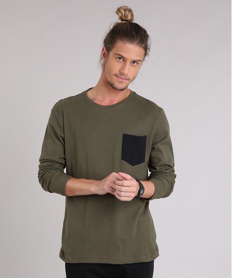 Camiseta-Masculina-Canelada-com-Bolso-Manga-Longa-Verde-Militar-9223946-Verde_Militar_1