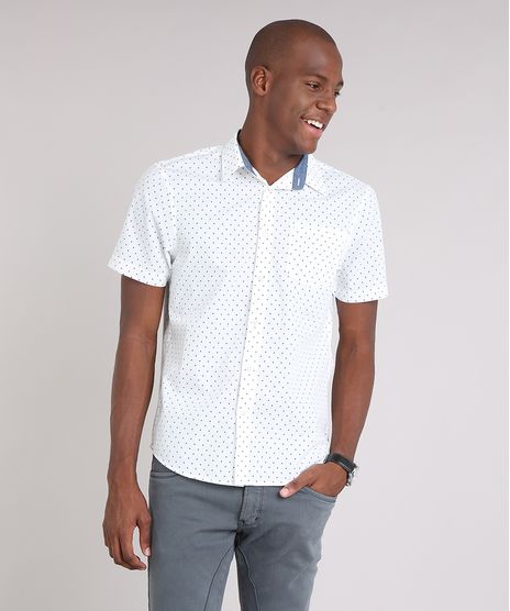 Camisa-Masculina-Comfort-Estampada-de-Poas-com-Bolso-Manga-Curta-Off-White-9049890-Off_White_1