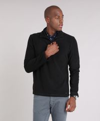 Blusao-Masculino-em-Fleece-com-Ziper-Manga-Longa-Gola-Alta-Preto-9010143-Preto_1