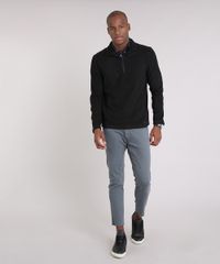 Blusao-Masculino-em-Fleece-com-Ziper-Manga-Longa-Gola-Alta-Preto-9010143-Preto_3