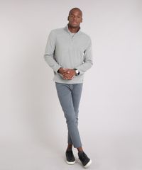 Blusao-Masculino-em-Fleece-com-Ziper-Manga-Longa-Gola-Alta-Cinza-9010143-Cinza_3