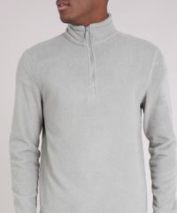 Blusao-Masculino-em-Fleece-com-Ziper-Manga-Longa-Gola-Alta-Cinza-9010143-Cinza_4
