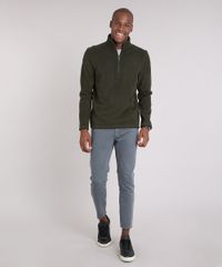 Blusao-Masculino-em-Fleece-com-Ziper-Manga-Longa-Gola-Alta-Verde-9010143-Verde_3
