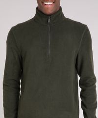 Blusao-Masculino-em-Fleece-com-Ziper-Manga-Longa-Gola-Alta-Verde-9010143-Verde_4